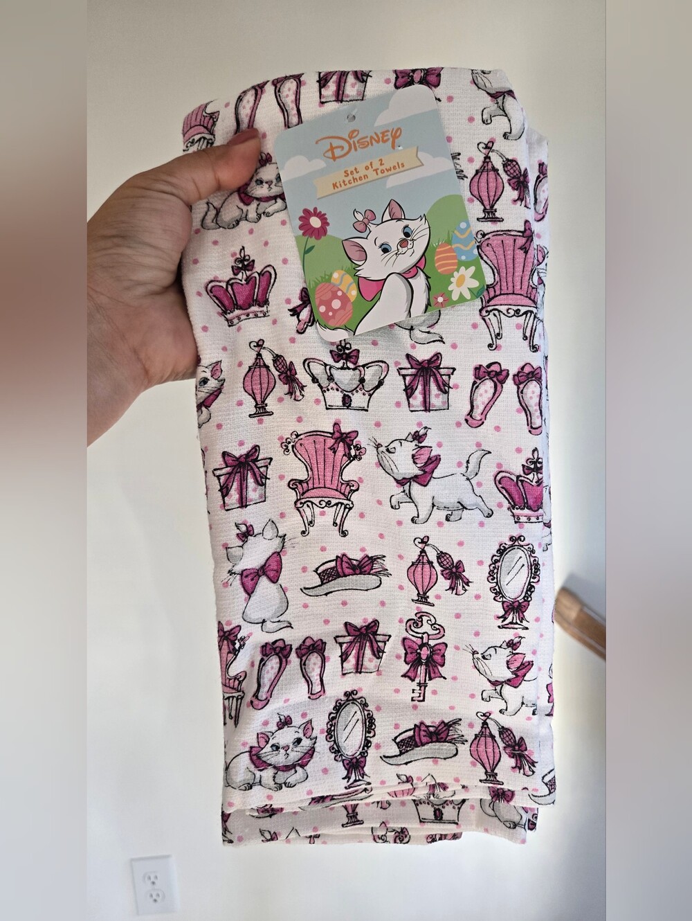 Disney Marie White And Pink Kitchen Towels 2